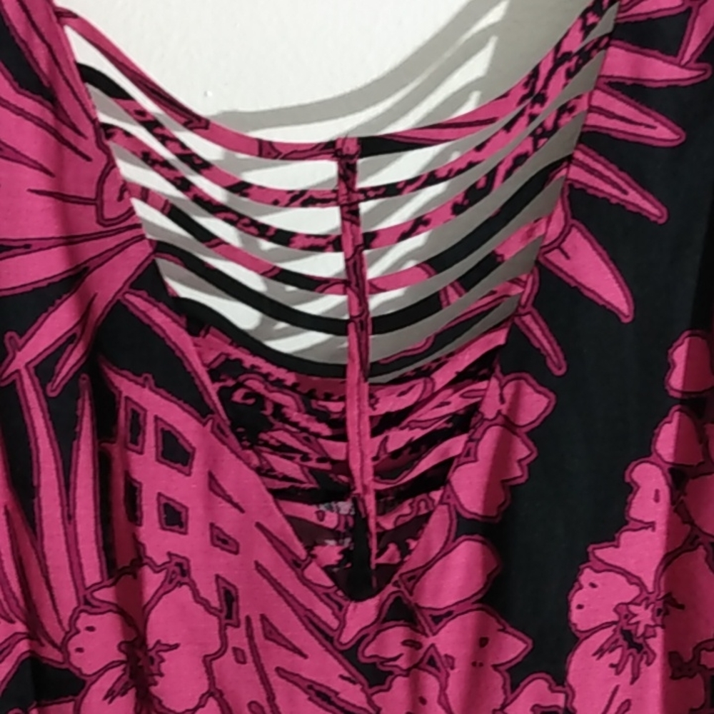 Ladies R & K Originals Sleeveless Pink/ Black  Dress size 10 - Picture 5 of 12
